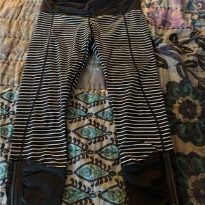 lululemon athletica Black and White Striped Capris